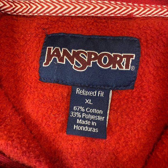 Jansport Stanford University 1/4 Zip Pullover Sweatshirt Cardinal Relaxed XL - Picture 5 of 6